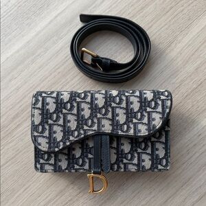 Dior Oblique Jacquard Saddle Belt Bag